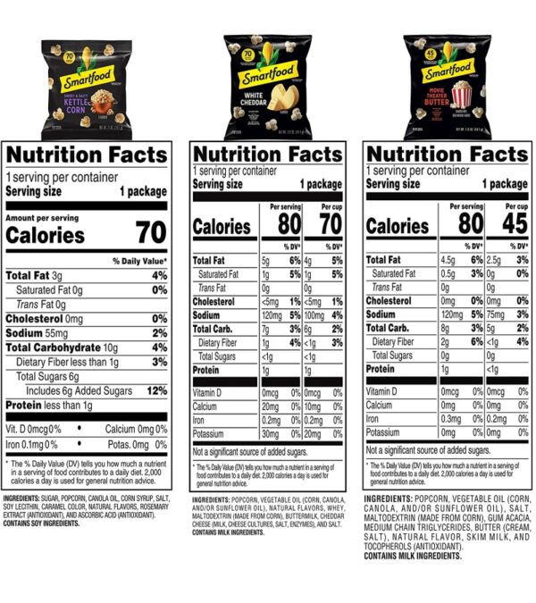 Smartfood Popcorn Variety Pack, 0.5 Ounce (Pack of 80)