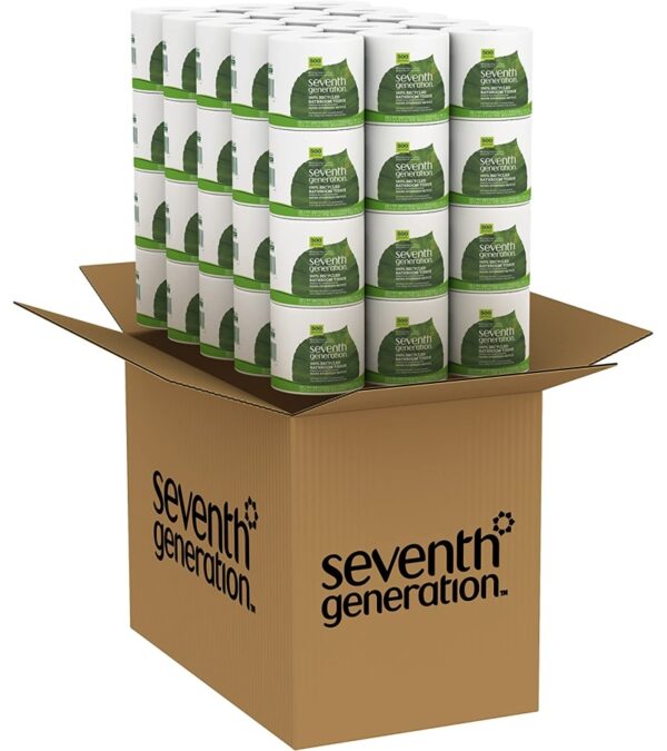 Seventh Generation White Toilet Paper 2-ply 100% Recycled Paper, 500 sheets, Pack of 60