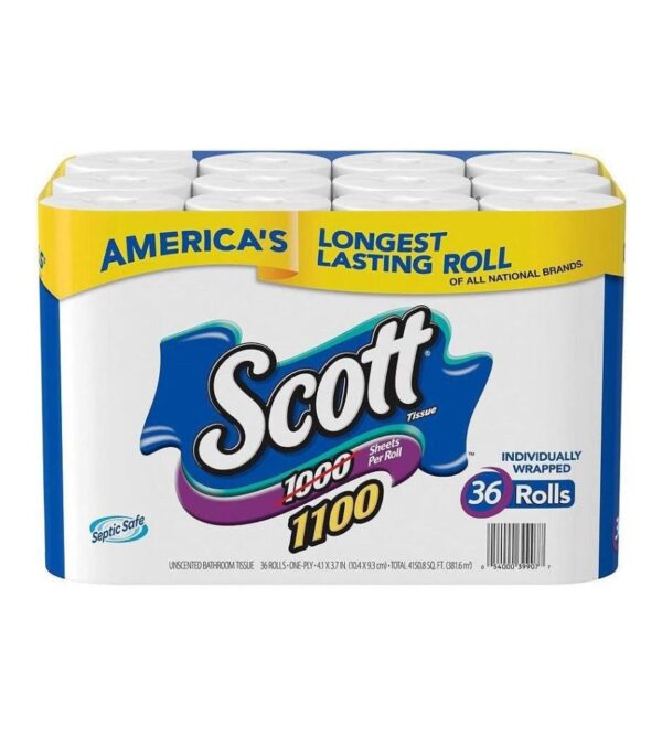 Scott Bath Tissue, 1, 100 Sheetsper Roll, 36 Count