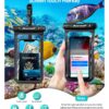 Hiearcool Universal Waterproof Phone Pouch, Waterproof Phone Case Compatible for iPhone 14 13 12 11 Pro Max XS Plus Samsung Galaxy S22 Cellphone Up to 7.2″, IPX8 Cellphone Dry Bag for Vacation-2 Pack