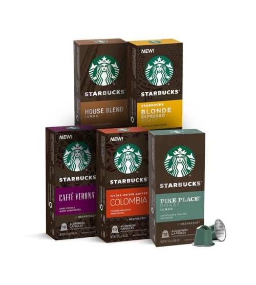 Starbucks by Nespresso Variety Pack Coffee (50-count single serve capsules, compatible with Nespresso Original Line System)