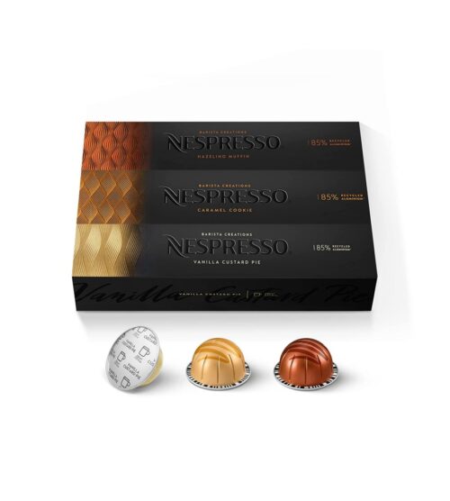 Nespresso Capsules VertuoLine, Barista Flavored Pack, Mild Roast Coffee, 30 Count Coffee Pods, Brews 7.77 Ounce