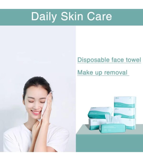 Saraflora 100% Cotton Facial Tissue, Soft Dry Wipe 6 Pack Size 7.9×7.9 inches, Use for Sensitive Skin Disposable Face Towel and Baby Washcloths, Makeup Wipes, Disposable Cleansing Cloths（600 Count ）