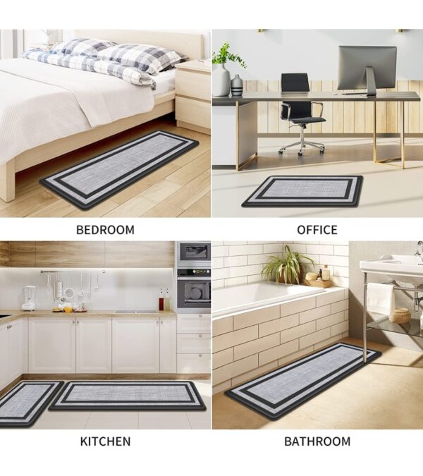 img-953e5f717e938dfd20174772c7f5439c Mattitude Kitchen Mat 2 PCS Cushioned Anti-Fatigue Kitchen Rugs Non-Skid Waterproof Kitchen Mats and Rugs Ergonomic Comfort Standing Mat for Kitchen, Floor, Office, Sink, Laundry, Black and Gray