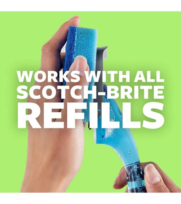 Scotch-Brite Non-Scratch Dishwand, Scrubber for Cleaning Kitchen, Bathroom, and Household, Non-Scratch Dish Scrubber Safe for Non-Stick Cookware, 1 Dishwand