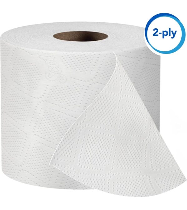 Scott Professional 100% Recycled Fiber Standard Roll Bathroom Tissue (13217), 2-Ply, White, 80 Rolls / Case, 473 Sheets / Roll, 37,840 Sheets / Case