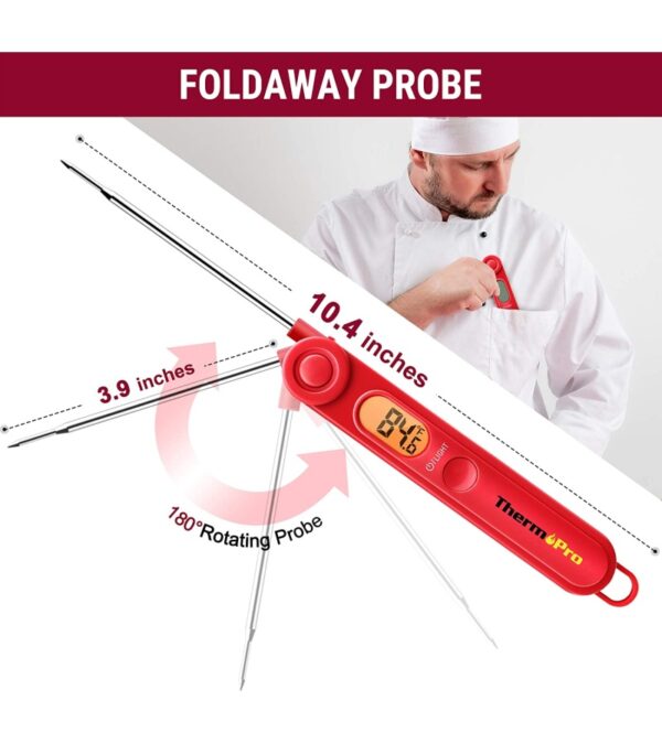 ThermoPro TP03 Digital Meat Thermometer for Cooking Kitchen Food Candy Instant Read Thermometer with Backlight and Magnet for Oil Deep Fry BBQ Grill Smoker Thermometer