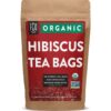 Organic Hibiscus Tea Bags | 100 Tea Bags | Eco-Conscious Tea Bags in Kraft Bag | Raw from Egypt | by FGO