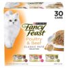 Purina Fancy Feast Grain Free Pate Wet Cat Food Variety Pack, Poultry & Beef Collection – 3 oz. Cans, 30 Count (Pack of 1)
