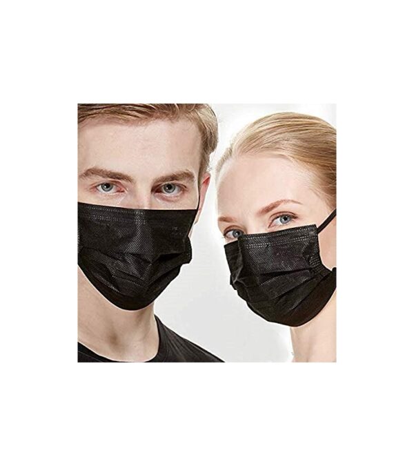 100PCS 3 Ply Black Disposable Face Mask Filter Protection Face Masks