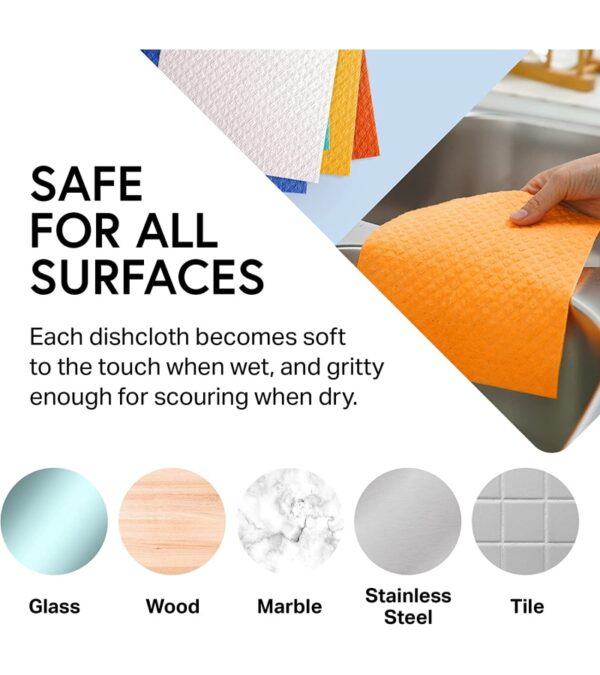 Swedish Wholesale Swedish Dish Cloths – 10 Pack Reusable, Absorbent Hand Towels for Kitchen, Counters & Washing Dishes – Cellulose Sponge Cloth – Eco Friendly Gifts – Assorted