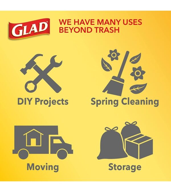 GLAD ForceFlex Tall Kitchen Drawstring Trash Bags, 13 Gallon White Trash Bag for Kitchen Trash Can, Gain Original Scent, Odor Shield, Odor Eliminator, Leak Protection, 110 Count