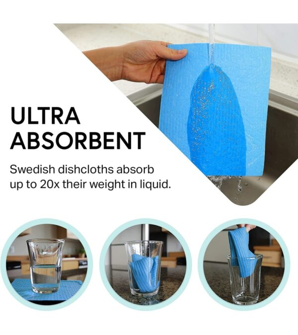 Swedish Wholesale Swedish Dish Cloths – 10 Pack Reusable, Absorbent Hand Towels for Kitchen, Counters & Washing Dishes – Cellulose Sponge Cloth – Eco Friendly Gifts – Assorted