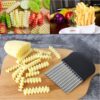 Potato Carrot Vegetable Crinkle Wavy Chopper Cutter Blade French Fry Slicer Easy Quick Kitchen Tool Knife Stainless Steel Blade 2 Packs/Set
