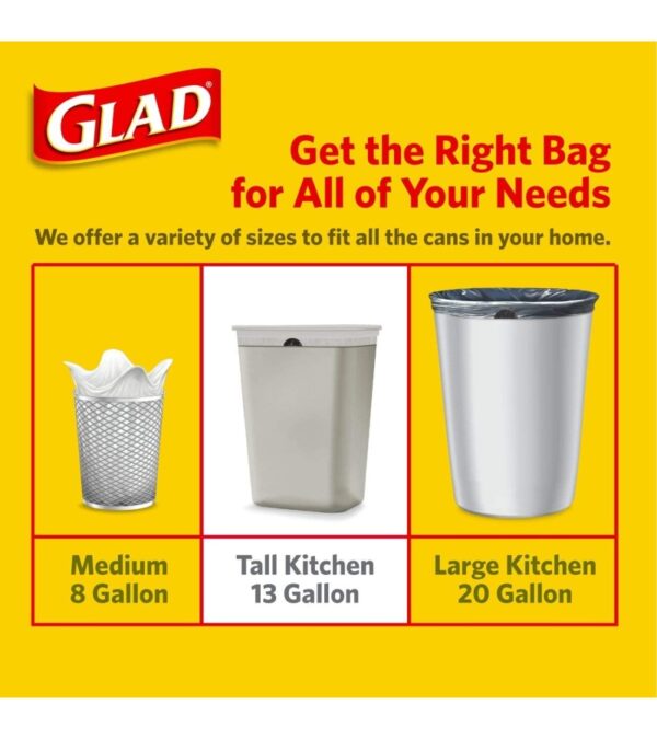 Glad Tall Kitchen Drawstring Trash Bags – OdorShield 13 Gallon Grey Trash Bag, Febreze Fresh Clean – 80 Count