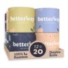Betterway Bamboo Toilet Paper 3 PLY – Eco Friendly, Sustainable Toilet Tissue – 12 Double Rolls & 360 Sheets Per Roll – Septic Safe – Organic, Plastic Free, Compostable & Biodegradable – FSC Certified