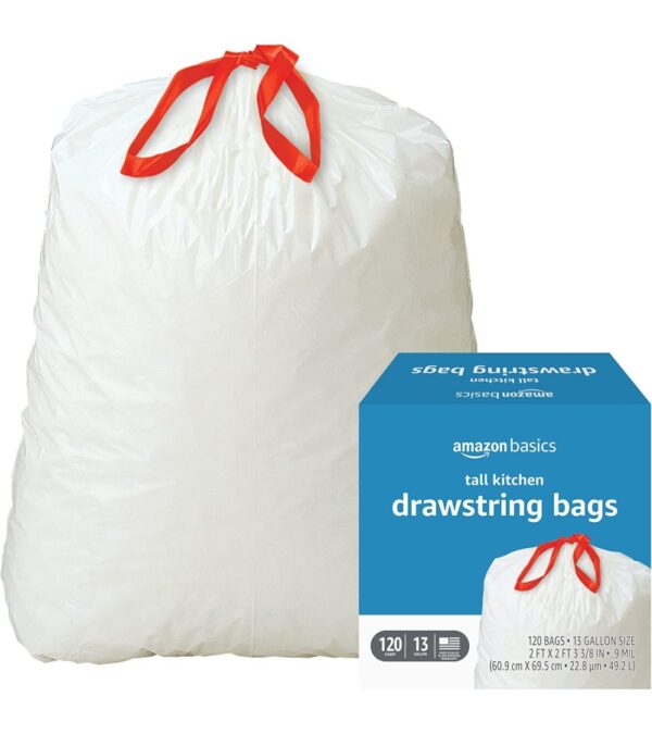 img-b136f60dadd35c512cddd07c88cfa3d1 Amazon Basics Tall Kitchen Drawstring Trash Bags, 13 Gallon, 120 Count (Previously Solimo)