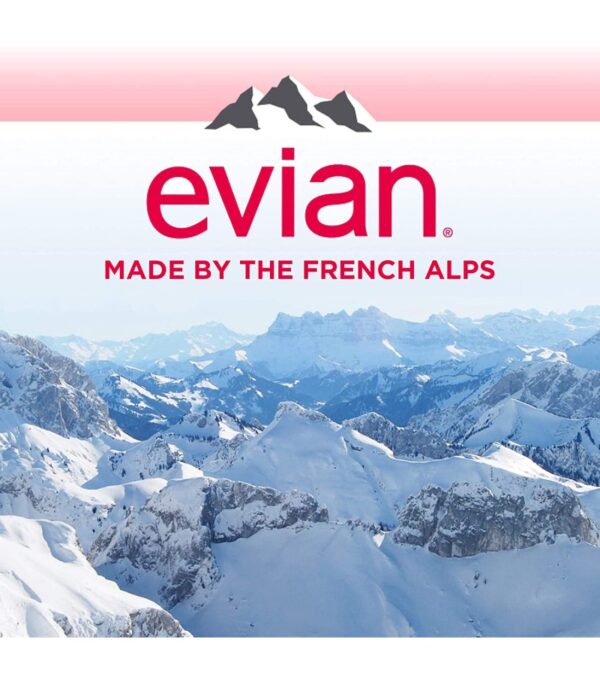 evian Natural Spring Water, Naturally Filtered Spring Water in Large Bottles, 33.81 Fl Oz (Pack of 12)