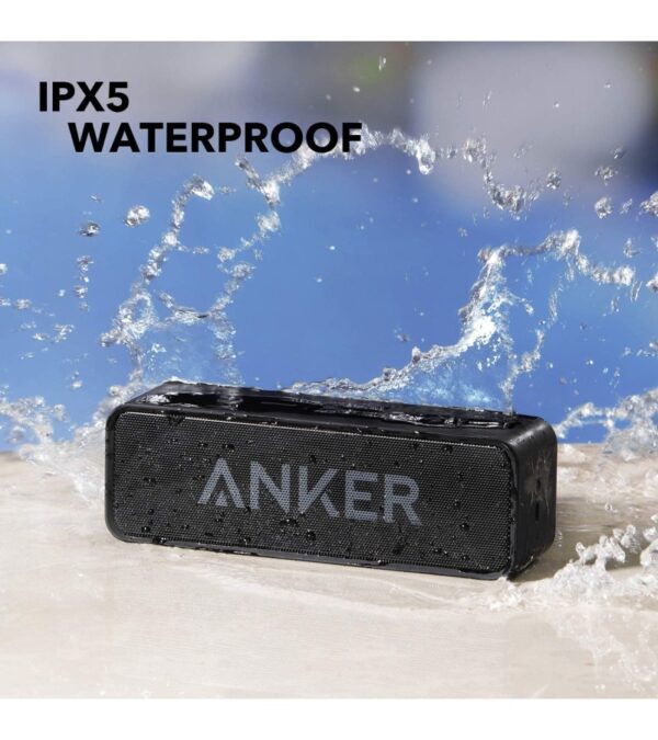 Upgraded, Anker Soundcore Bluetooth Speaker with IPX5 Waterproof, Stereo Sound, 24H Playtime, Portable Wireless Speaker for iPhone, Samsung and More