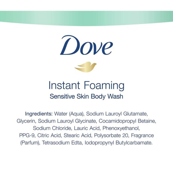 Dove Instant Foaming Body Wash for Softer and Smoother Skin Sensitive Skin Effectively Washes Away Bacteria While Nourishing Your Skin 13.5 oz Pack of 4