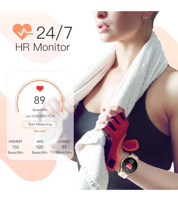 AGPTEK Smart Watch, IP68 Waterproof Smartwatch for Men Women Activity Tracker with Full Touch Color Screen Heart Rate Monitor Pedometer Sleep Monitor for Android and iOS Phones (Blue)