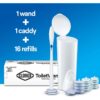 Clorox ToiletWand Disposable Toilet Cleaning Kit, Toilet Brush, Toilet and Bathroom Cleaning System with Storage Caddy and 16 Disinfecting ToiletWand Refill Heads (Package May Vary)