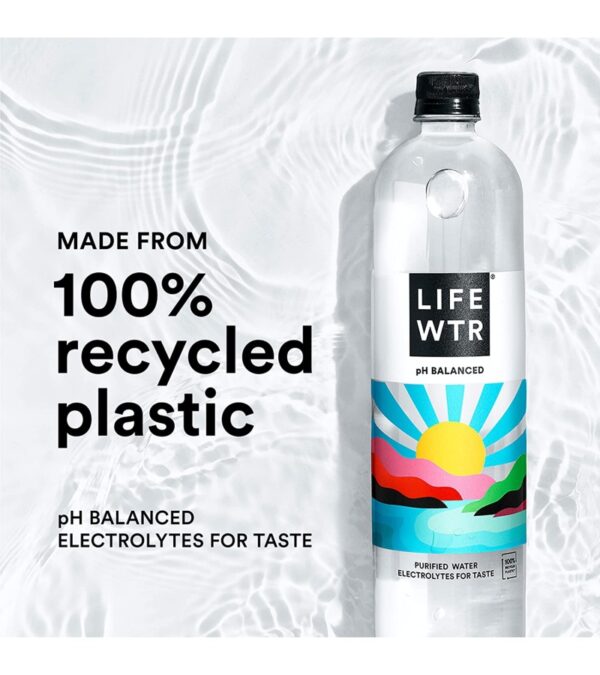img-bfc7973f7ad4d0460d572b5c09f11529 LIFEWTR Premium Purified Water pH Balanced with Electrolytes, 100% recycled plastic bottles, 16.9 Fl Oz Bottles, 500ml (Pack of 12)