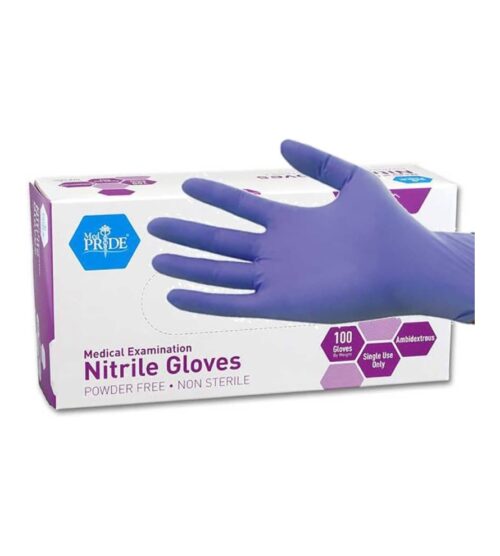 MedPride Powder-Free Nitrile Exam Gloves, Medium, Box/100