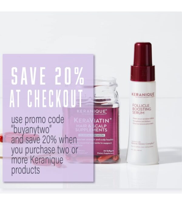 Keranique Shampoo and Conditioner Set for Hair Growth and Thinning Hair | Keratin Hair Treatment | Keratin Amino Complex, Free of Sulfates, Dyes and Parabens, 8 Fl Oz