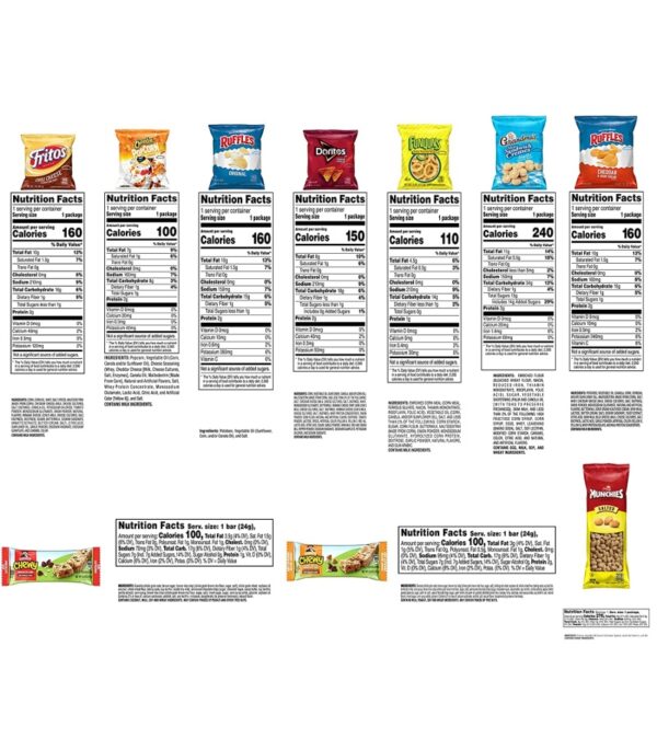 Tasty Snacks Variety Pack, Frito-Lay Chips, Nuts, Cookies and Quaker Chewy Bars, 40 Count