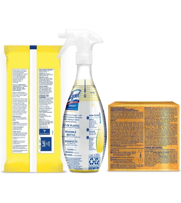 img-c41f53b53e8daf7557faa13f02cd851d Lysol Disinfectant Multi-Surface Antibacterial Handi-Pack Cleaning Wipes, Lemon and Lime Blossom, 480 Count (Pack of 6) and Smart Multipurpose Disinfecting Spray Cleaner Kit, Citrus Breez, 5pc Set