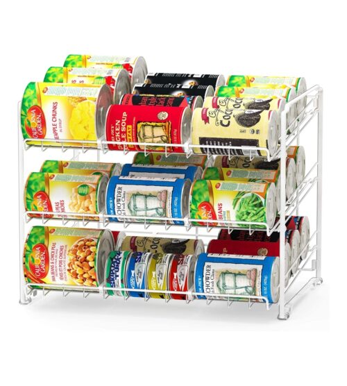 img-c66683dff01a9154aff190100c365591 SimpleHouseware Stackable Can Rack Organizer, White