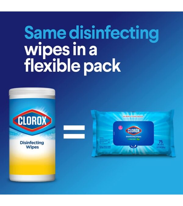 Clorox Cleaning Bundle Disinfecting Mist Lemon & Orange Blossom Scent (1 Spray Bottle & 1 Refill, 16 Fl Oz Each) Disinfecting Wipes, Moisture Seal Lid Fresh Scent (3-Pack, 75ct Each)
