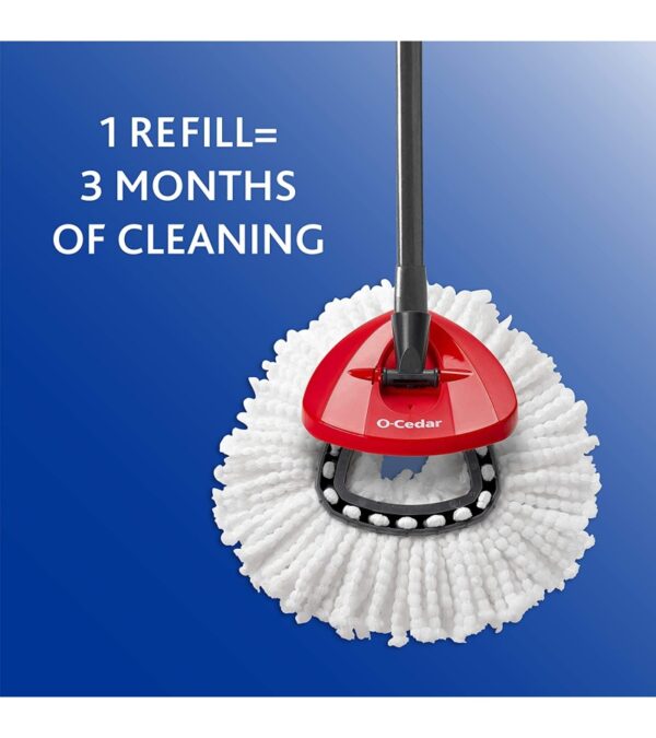 O-Cedar EasyWring Microfiber Spin Mop, Bucket Floor Cleaning System, Red, Gray