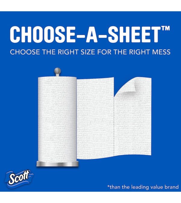 Scott Paper Towels, Choose-A-Sheet – 30 Mega Rolls (2 Packs of 15) = 56 Regular Rolls (102 Sheets Per Roll)