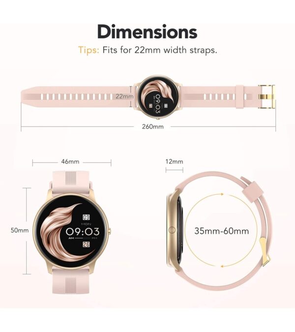 AGPTEK Smart Watch, IP68 Waterproof Smartwatch for Men Women Activity Tracker with Full Touch Color Screen Heart Rate Monitor Pedometer Sleep Monitor for Android and iOS Phones (Blue)