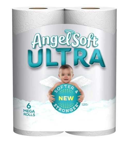 Angel Soft® Ultra Toilet Paper, 6 Mega Rolls, 2-Ply Bath Tissue