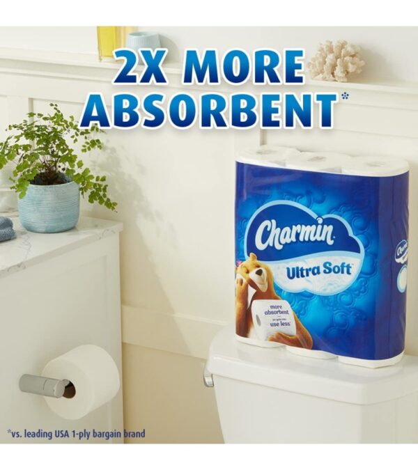 Charmin Ultra Soft Cushiony Touch Toilet Paper, 18 Family Mega Rolls = 90 Regular Rolls