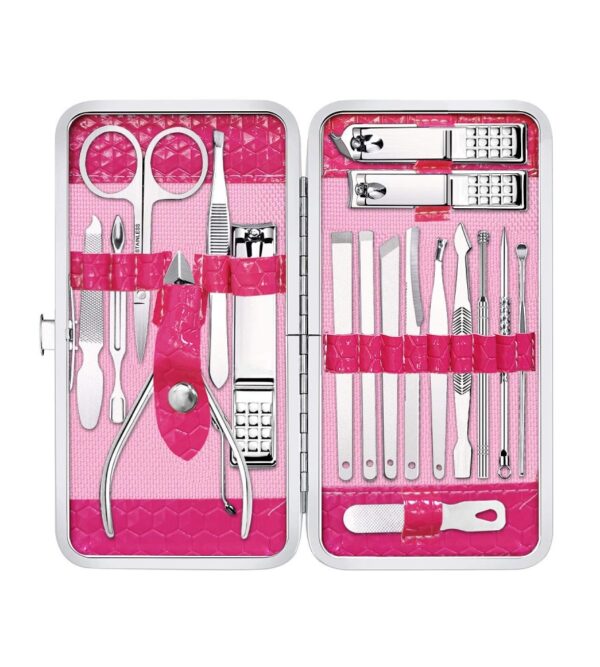 img-d5883f6a3392c014d50ea7877a6ccb87 Nail Clippers Set 18 Pieces Stainless Steel Manicure Kit, Professional Grooming Kits, Nail Care Tools with Luxurious Travel Case