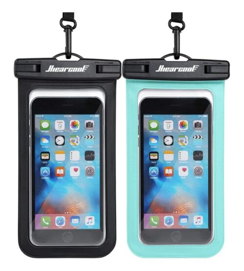 Hiearcool Universal Waterproof Phone Pouch, Waterproof Phone Case Compatible for iPhone 14 13 12 11 Pro Max XS Plus Samsung Galaxy S22 Cellphone Up to 7.2″, IPX8 Cellphone Dry Bag for Vacation-2 Pack