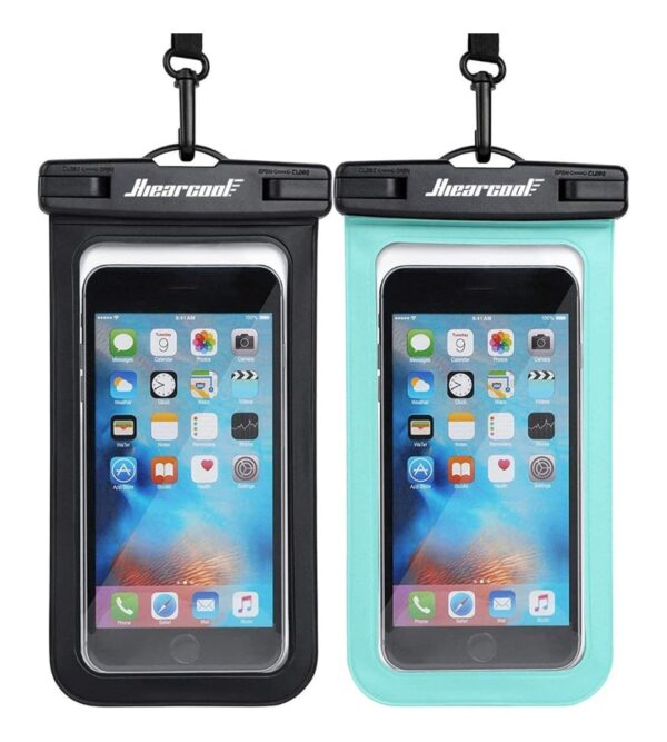 Hiearcool Universal Waterproof Phone Pouch, Waterproof Phone Case Compatible for iPhone 14 13 12 11 Pro Max XS Plus Samsung Galaxy S22 Cellphone Up to 7.2″, IPX8 Cellphone Dry Bag for Vacation-2 Pack
