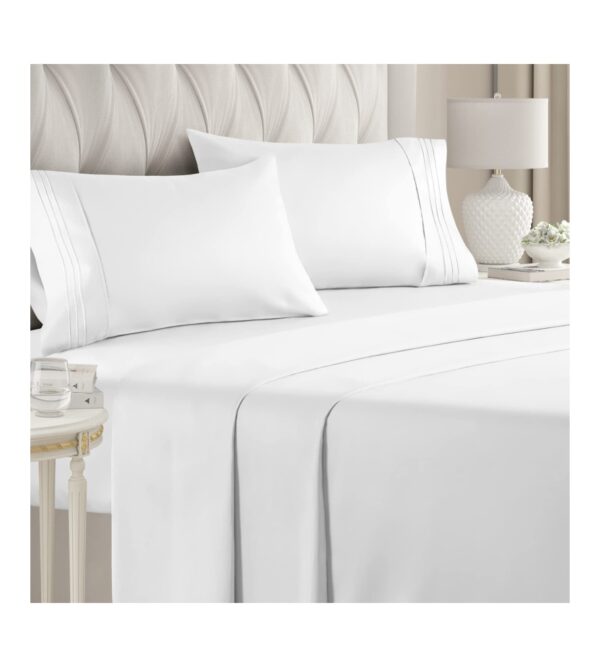 img-d5bca75465c18ed05884b41fe5dc478d Queen Size Sheet Set – Breathable & Cooling – Hotel Luxury Bed Sheets – Extra Soft – Deep Pockets – Easy Fit – 4 Piece Set – Wrinkle Free – Comfy – White – 4 PC
