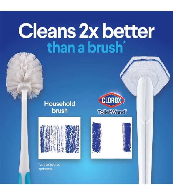 Clorox ToiletWand Disposable Toilet Cleaning Kit, Toilet Brush, Toilet and Bathroom Cleaning System with Storage Caddy and 16 Disinfecting ToiletWand Refill Heads (Package May Vary)