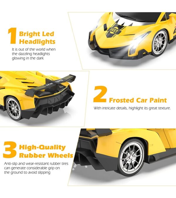 img-d85d4602a190aff121c2d72245103c25 Growsland Remote Control Car, RC Cars Xmas Gifts for Kids 1/18 Electric Sport Racing Hobby Toy Car Yellow Model Vehicle with Lights and Controller Kids Toys Gifts for 4 5 6 7 8-12 Year Old Boys Girls