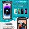 Hiearcool Universal Waterproof Phone Pouch, Waterproof Phone Case Compatible for iPhone 14 13 12 11 Pro Max XS Plus Samsung Galaxy S22 Cellphone Up to 7.2″, IPX8 Cellphone Dry Bag for Vacation-2 Pack