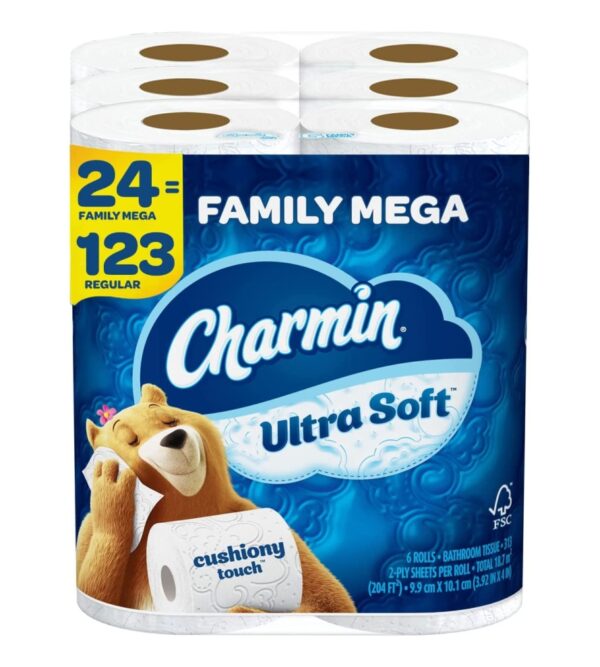 img-da9997a2e741c41784c56aa1dc9889ae Charmin Ultra Touch, 24 Family Mega Count, White, 8 Family Count
