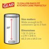 GLAD ForceFlex Tall Kitchen Drawstring Trash Bags, 13 Gallon White Trash Bag for Kitchen Trash Can, Gain Original Scent, Odor Shield, Odor Eliminator, Leak Protection, 110 Count