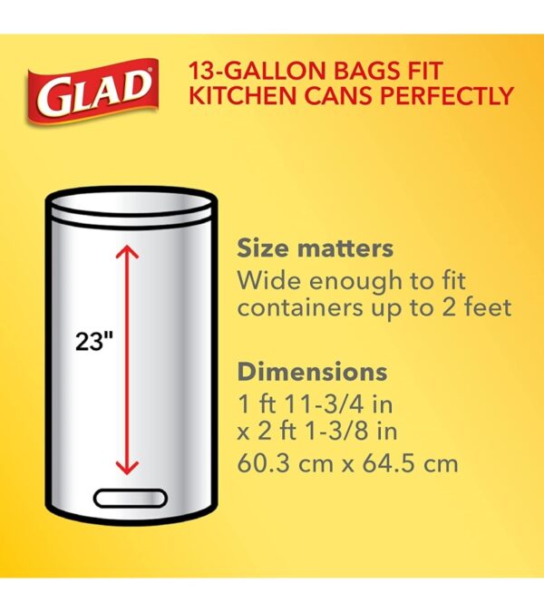 GLAD ForceFlex Tall Kitchen Drawstring Trash Bags, 13 Gallon White Trash Bag for Kitchen Trash Can, Gain Original Scent, Odor Shield, Odor Eliminator, Leak Protection, 110 Count