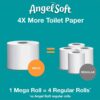 Angel Soft® Toilet Paper, 4 Mega Rolls = 16 Regular Rolls, 2-Ply Bath Tissue