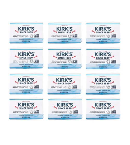 img-dd294f7c31807672234ad0e1c8a41ce8 Kirk's Castile Bar Soap Clean Soap for Men, Women & Children| Premium Coconut Oil | Sensitive Skin Formula, Vegan | Original Fresh Scent | 4 oz. Bars – 12 Pack